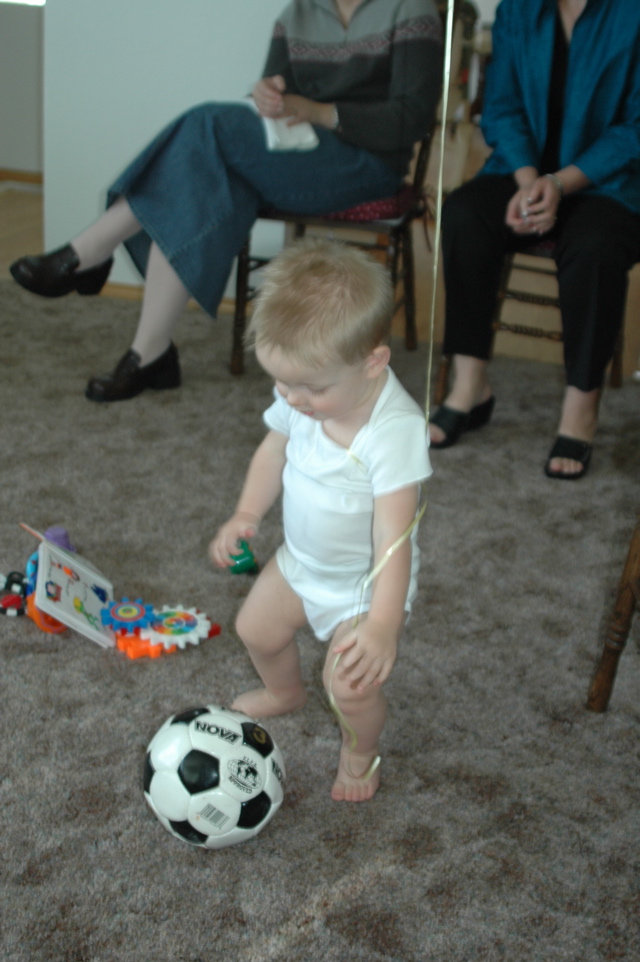 Rowan playing soccer