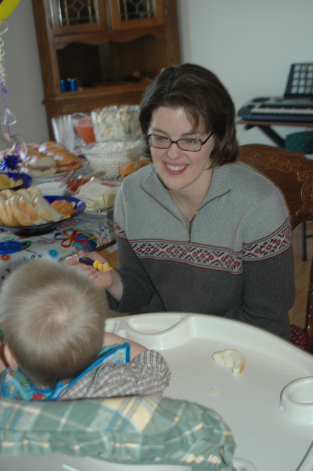 Tami feeding Rowan