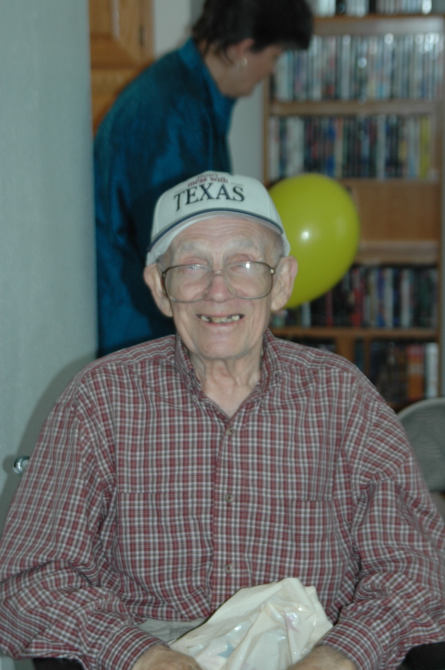 Grandpa wearing his birthday present