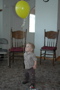 Rowan, fascinated by balloon